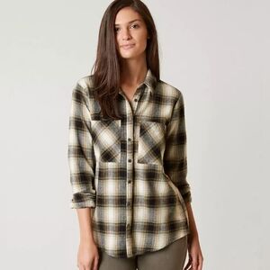 ❤️ BUCKLE BKE EASE PLAID COTTON BUTTON DOWN FLANNEL SHIRT / TOP, MEDIUM